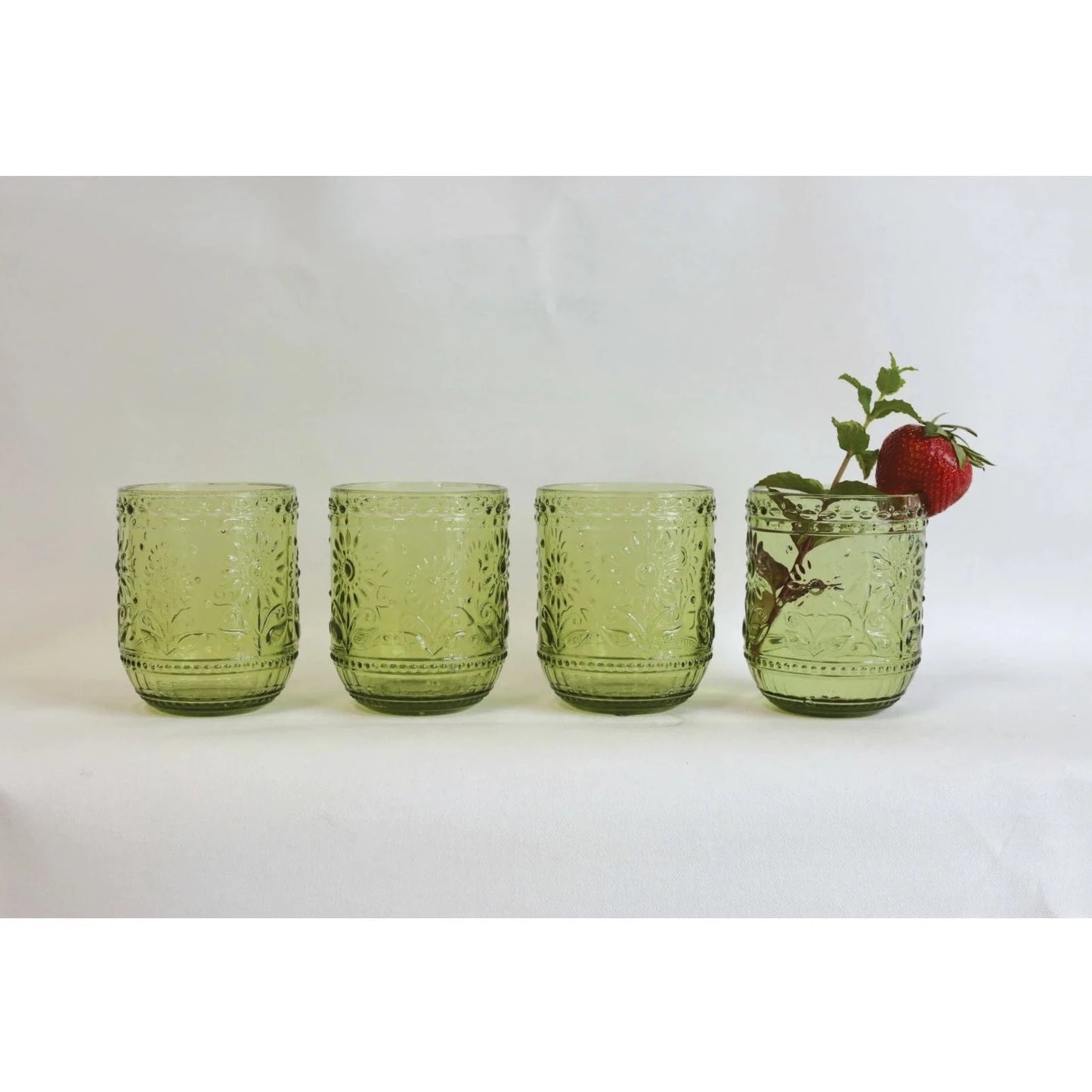 GREEN EMBOSSED GLASS