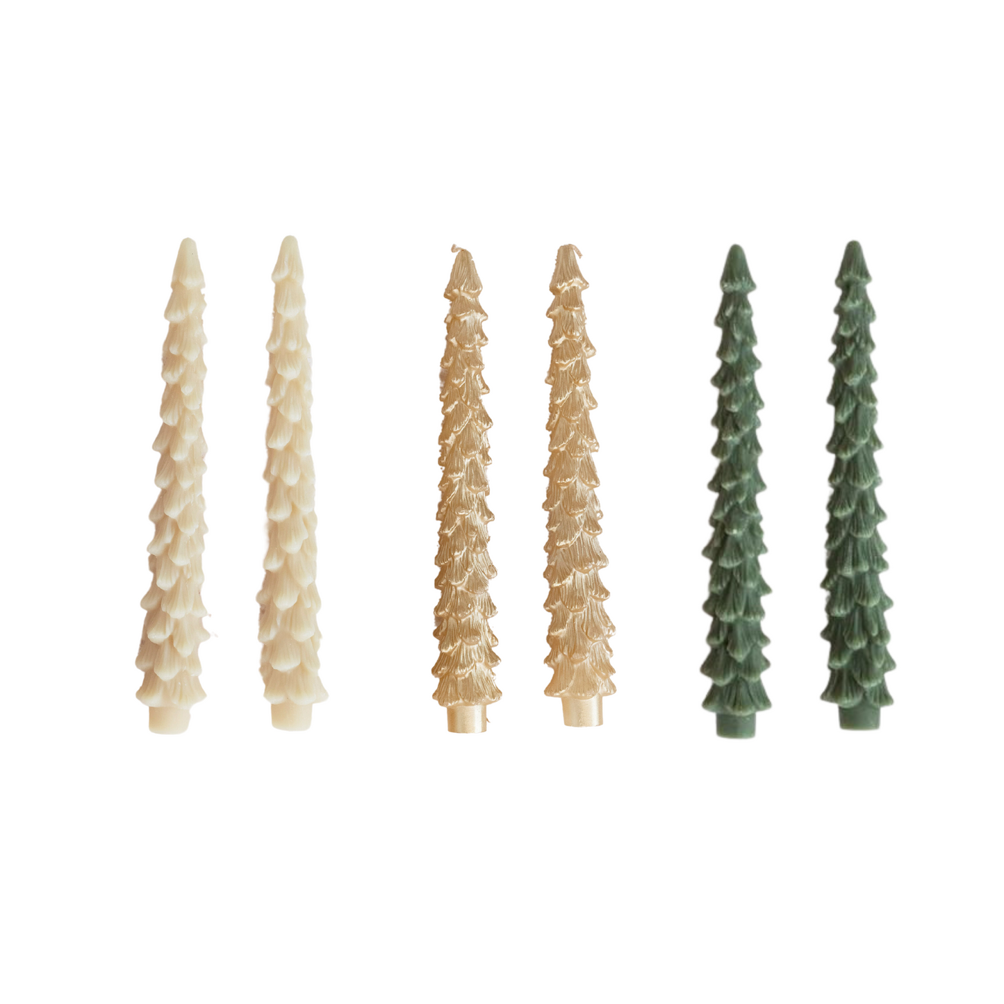 TREE TAPER CANDLE - SET OF TWO