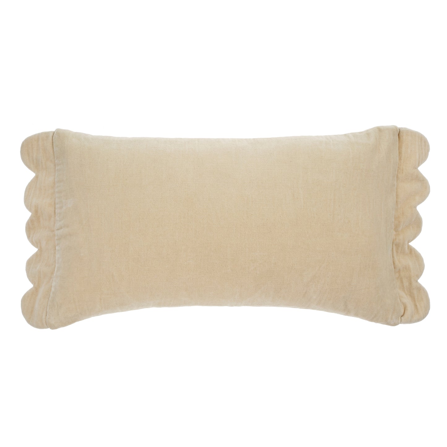 CREAM VELVET SCALLOPED PILLOW