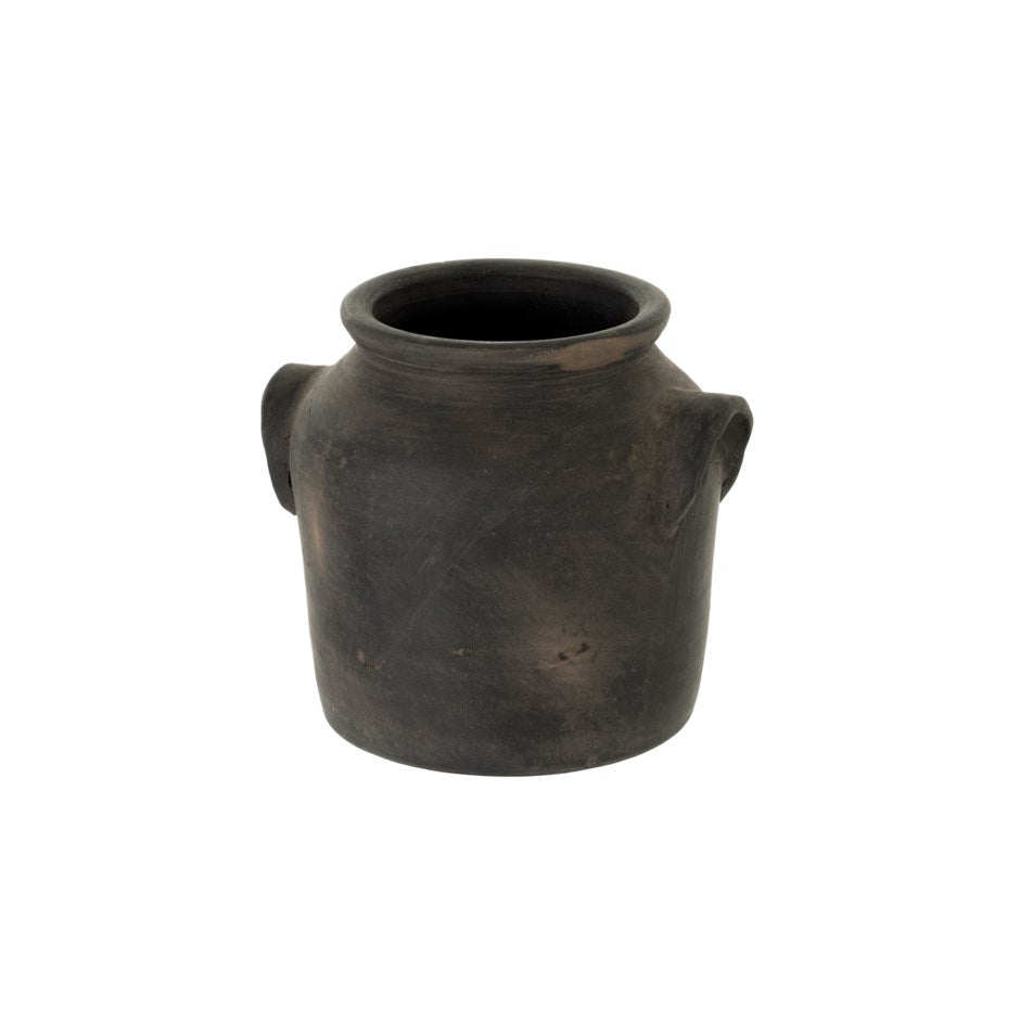 BLACK TERRACOTTA URN