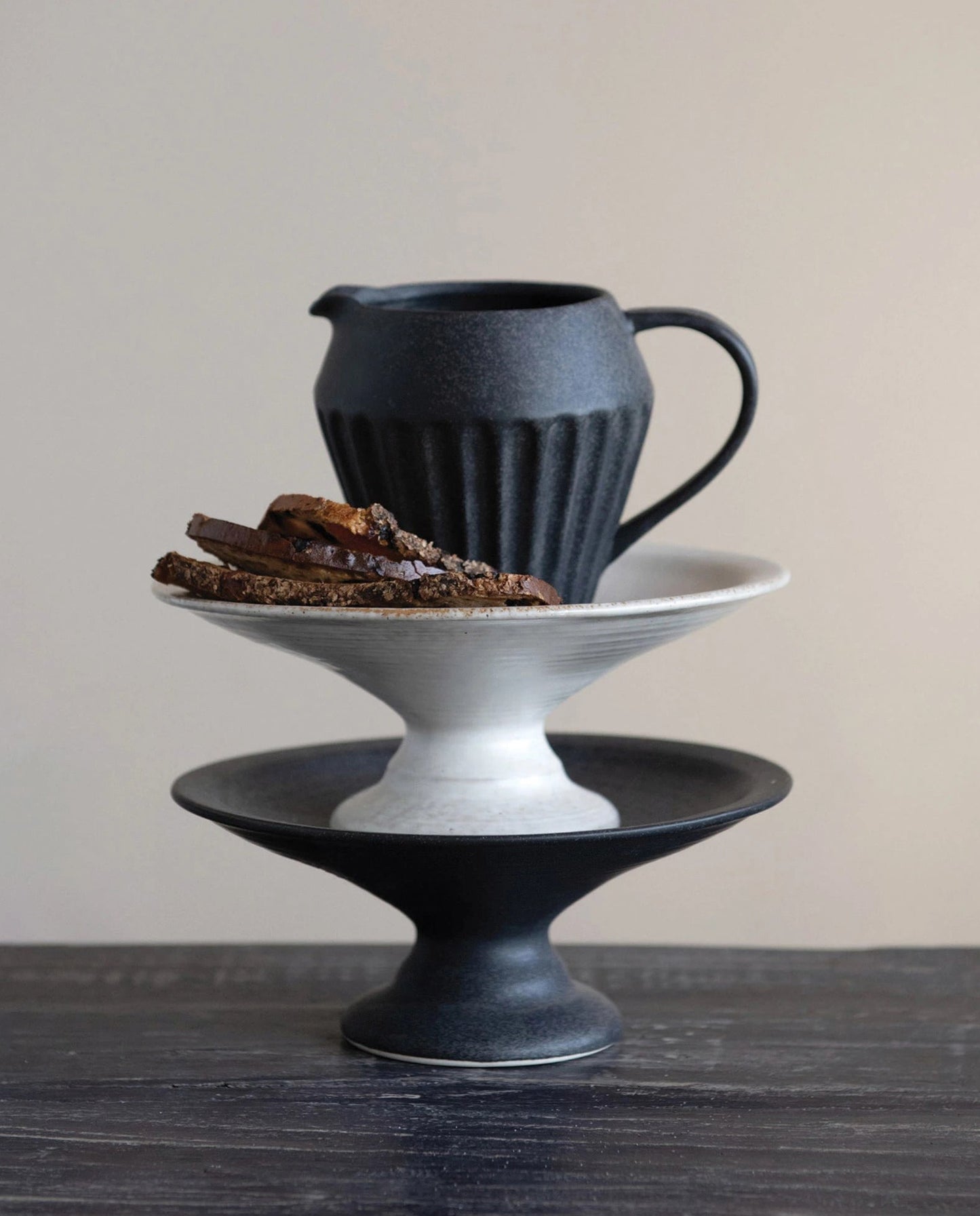 MATTE BLACK STONEWARE CREAMER