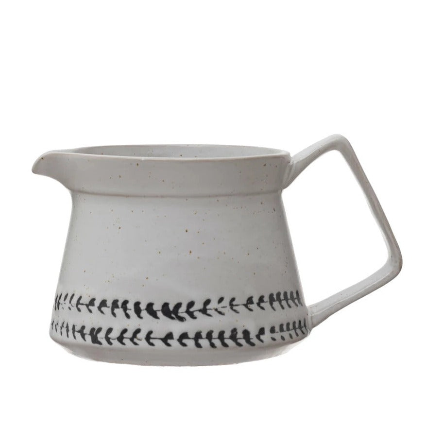 BLUE AND WHITE STONEWARE CREAMER