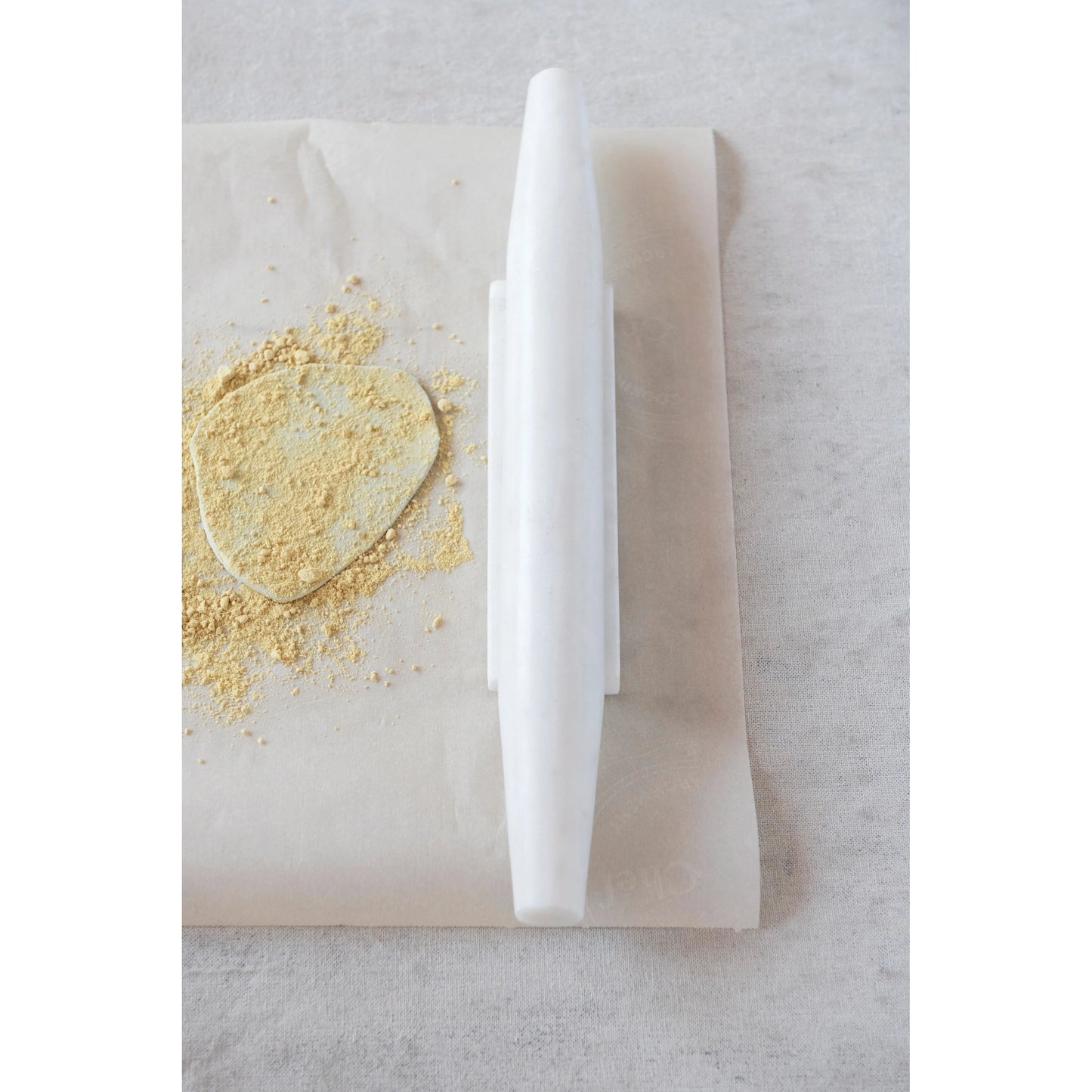 WHITE MARBLE ROLLING PIN AND STAND