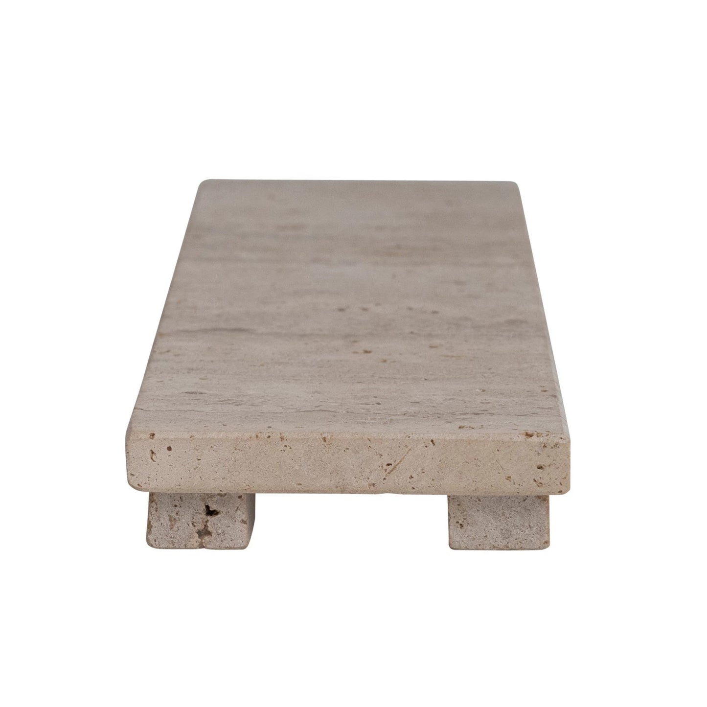 TRAVERTINE FOOTED TRAY